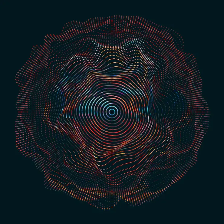 Abstract concentric pulse rings representing a calm wellness state